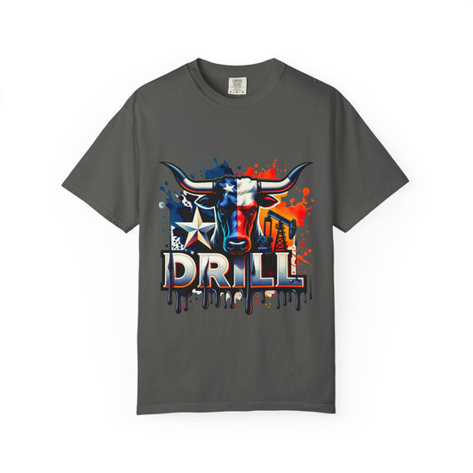 Drill Texas Bull T-Shirt — Patriotic Oilfield Graphic Tee