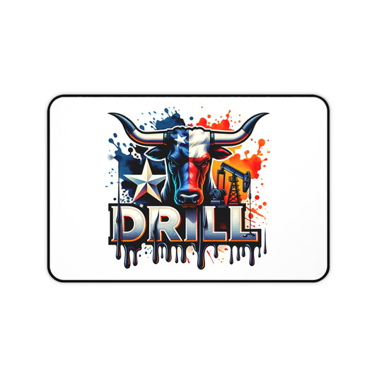 Drill Texas Bull Desk Mat — Oilfield Graphics Gaming Mousepad