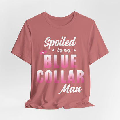 Blue Collar Tee — Pink Gradient Graphic Workwear T-Shirt