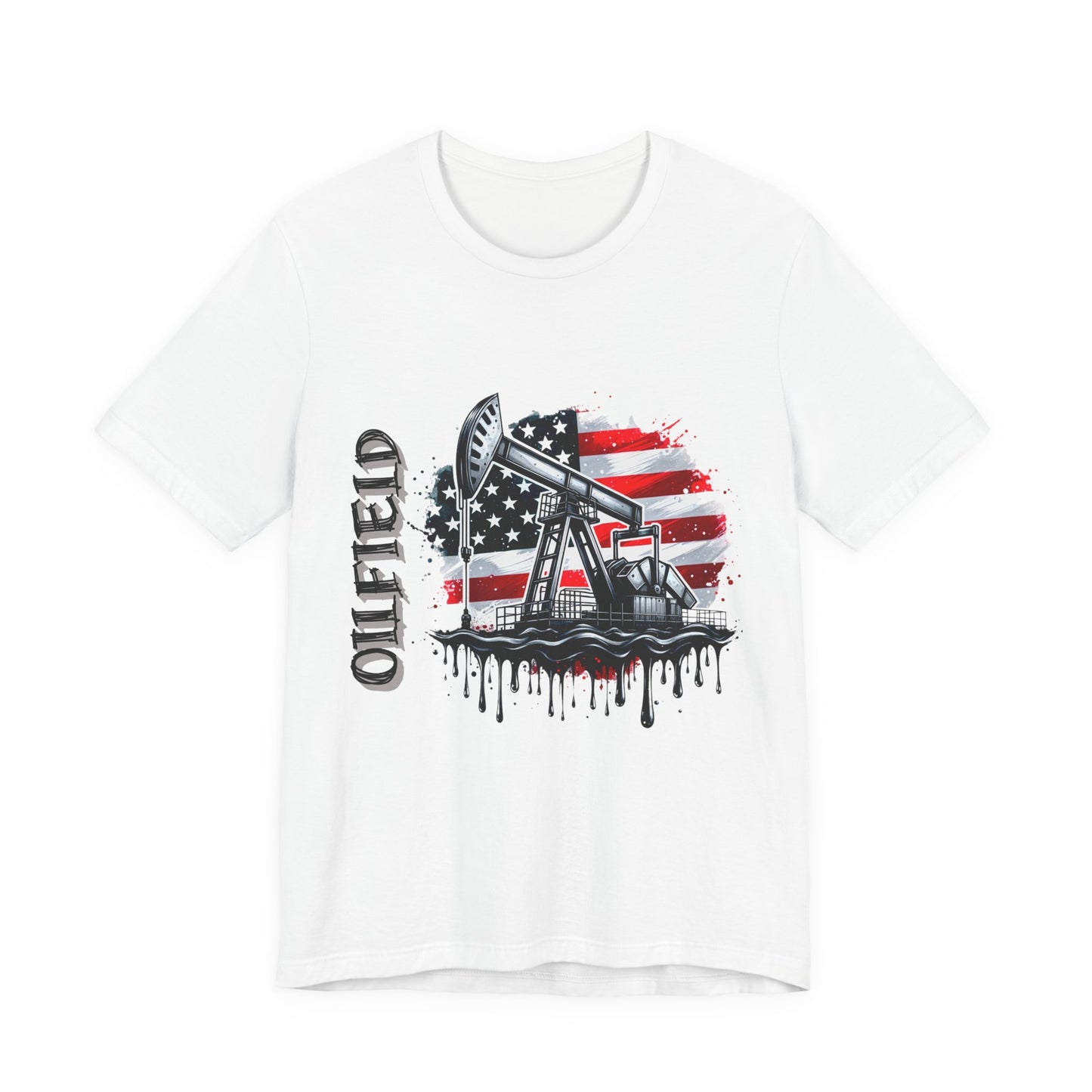 Oilfield USA Flag T-Shirt – American Oil Rig Graphic Tee