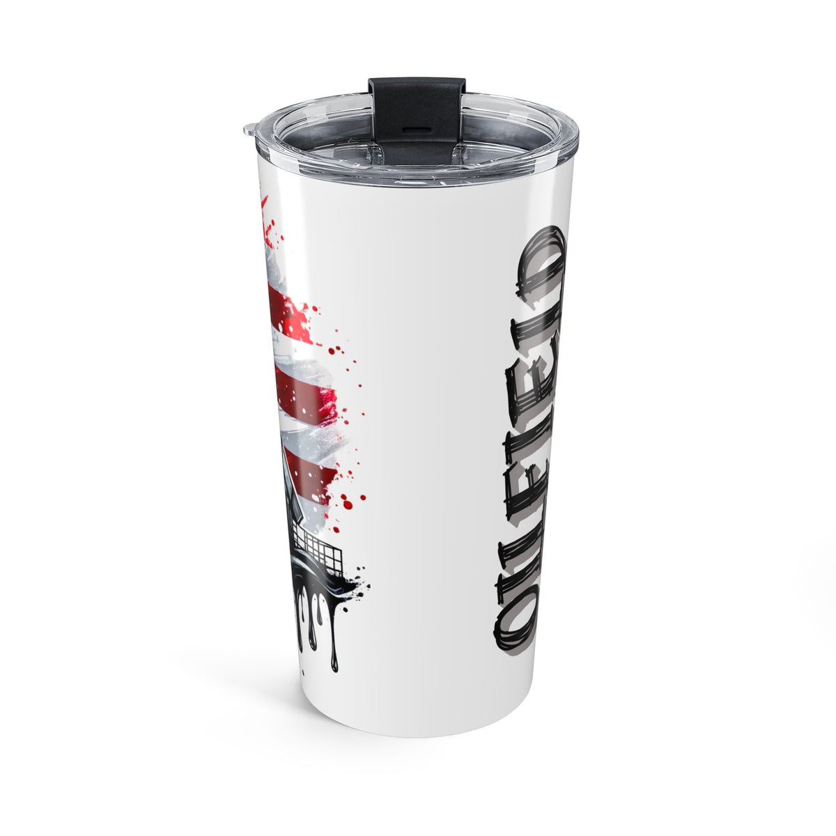 20oz Tumbler – American Flag Oil Rig Design (Patriotic Drip)
