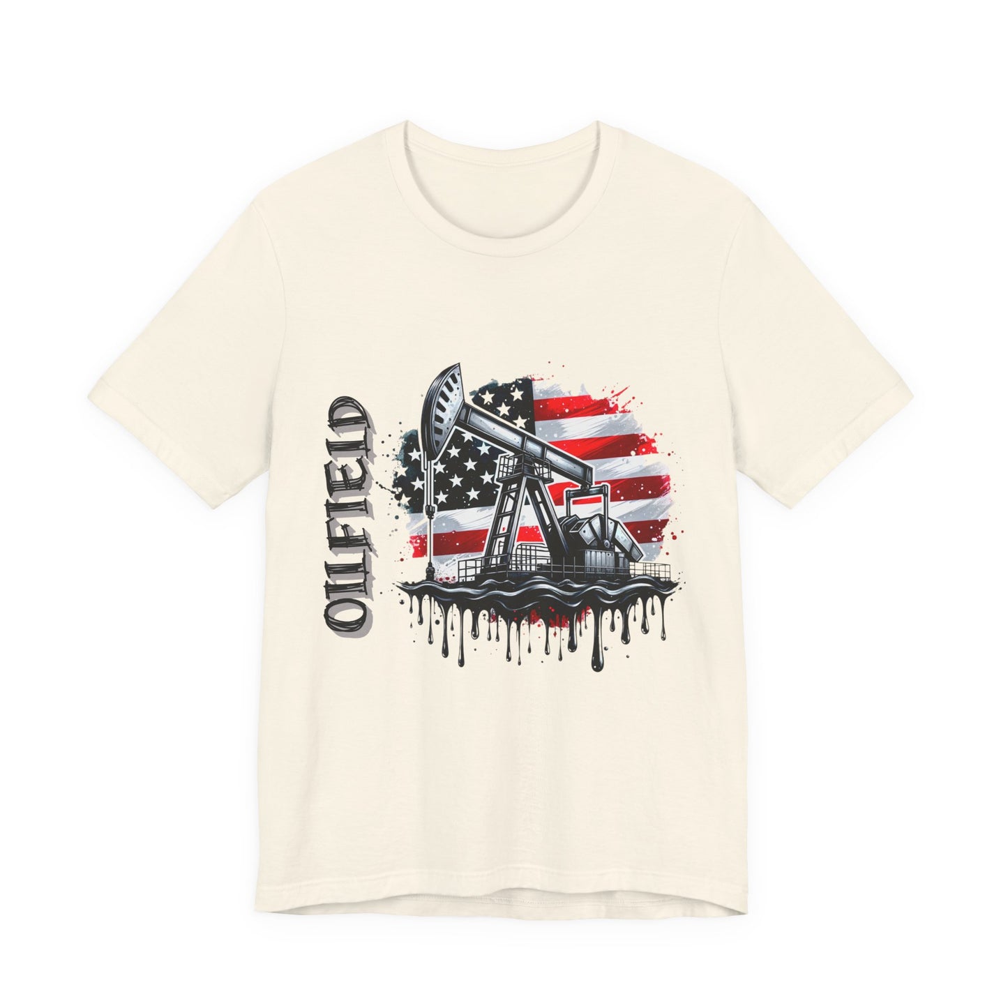 Oilfield USA Flag T-Shirt – American Oil Rig Graphic Tee