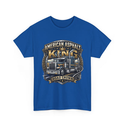 Trucker Tee — "American Asphalt King" Road Crown Semi Truck Graphic Shirt