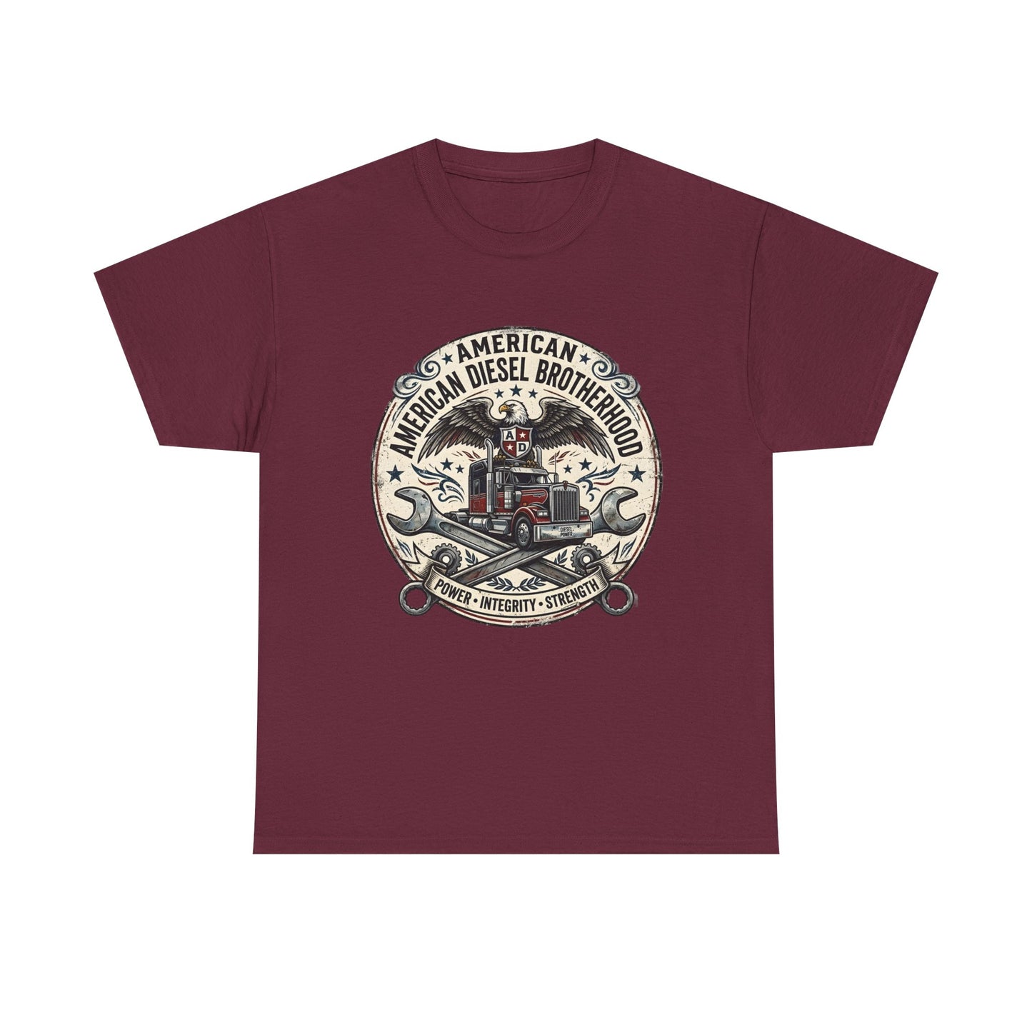 American Diesel Brotherhood T-Shirt — Vintage Trucker Mechanics Tee