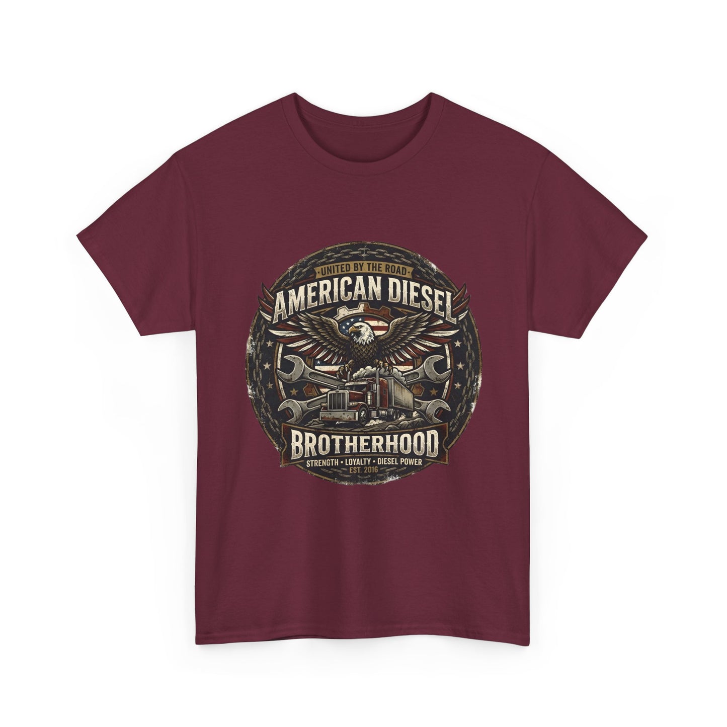 American Diesel Brotherhood T‑Shirt — Vintage Engine Mechanics Tee