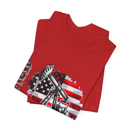 Oilfield USA Flag T-Shirt – American Oil Rig Graphic Tee