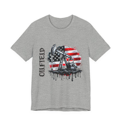 Oilfield USA Flag T-Shirt – American Oil Rig Graphic Tee