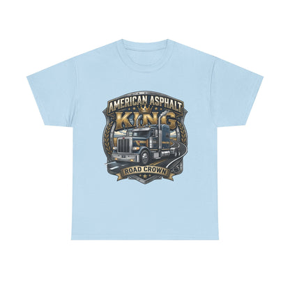 Trucker Tee — "American Asphalt King" Road Crown Semi Truck Graphic Shirt