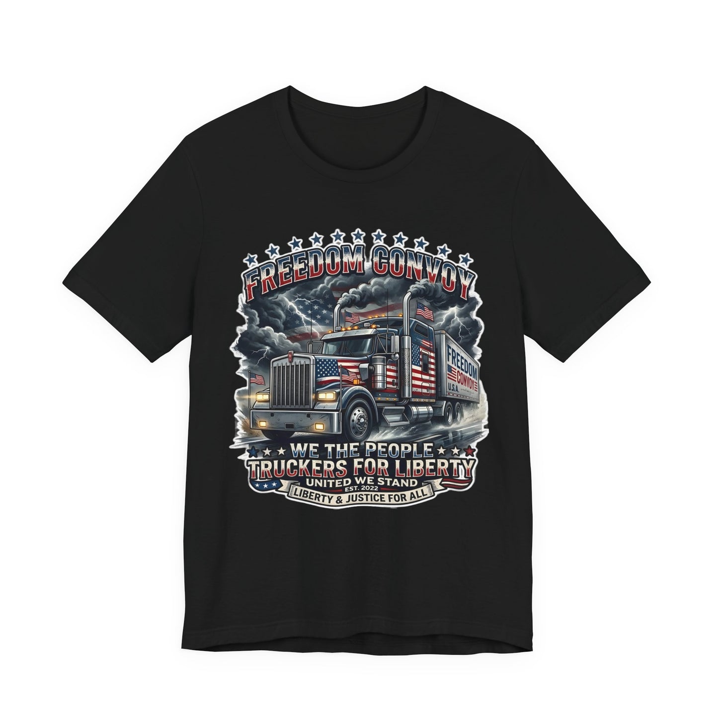 Patriotic Big Rig T-Shirt — "Freedom Convoy: We the People" Graphic Tee