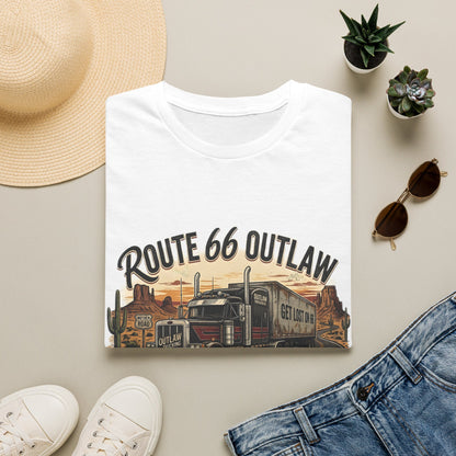 Route 66 Outlaw Trucker T-Shirt — Vintage Road Trip Tee
