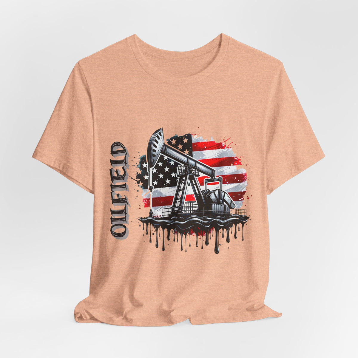 Oilfield USA Flag T-Shirt – American Oil Rig Graphic Tee
