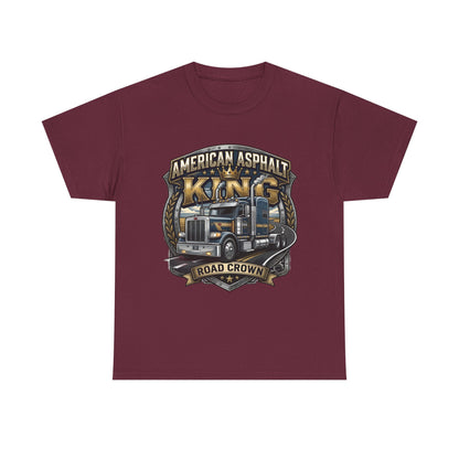 Trucker Tee — "American Asphalt King" Road Crown Semi Truck Graphic Shirt
