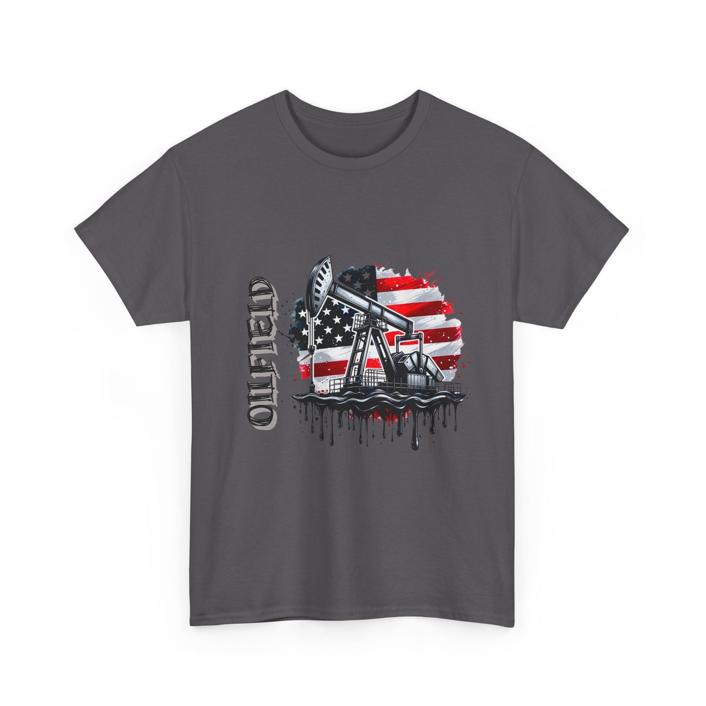 Oilfield USA Flag T-Shirt — American Oil Rig Graphic Tee