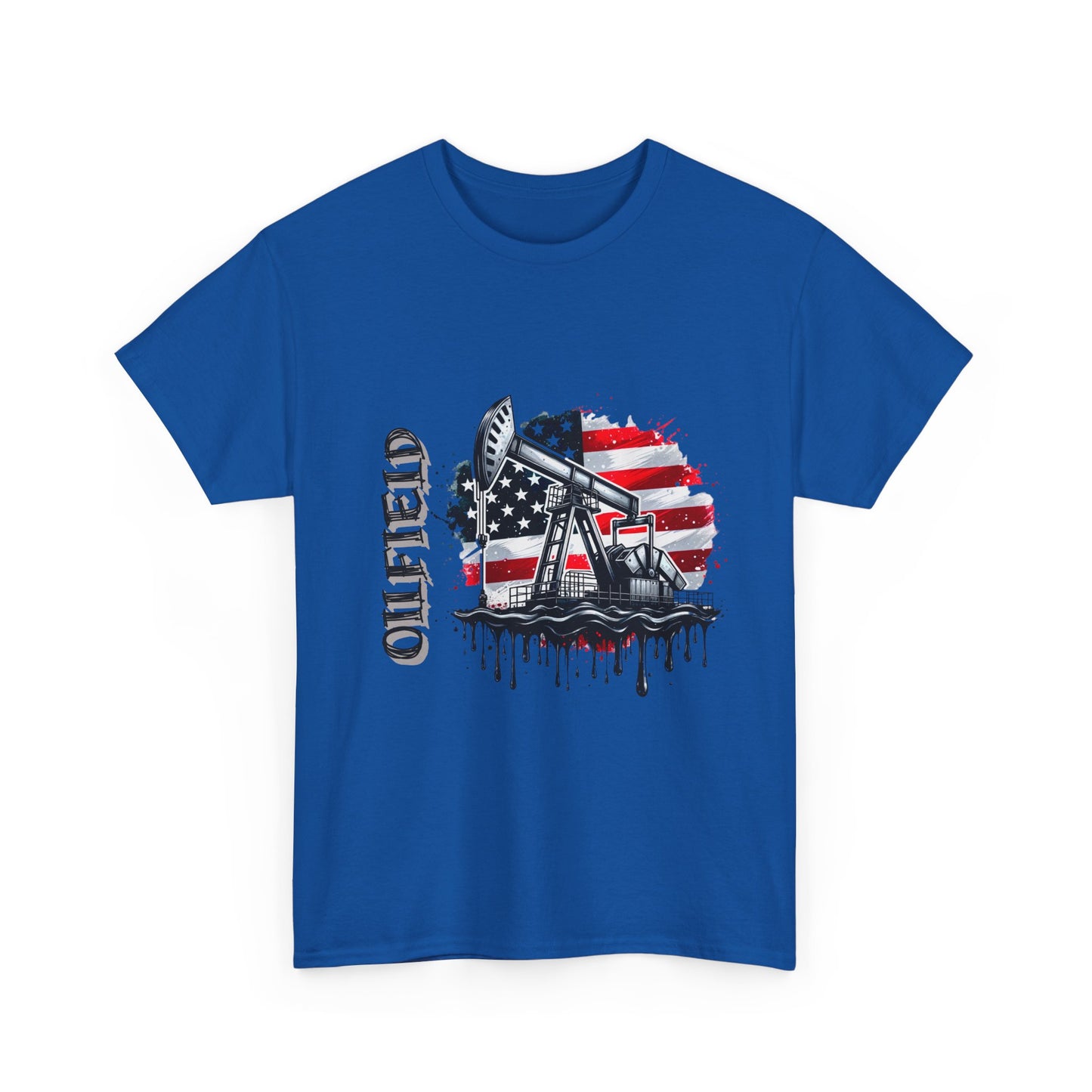 Oilfield USA Flag T-Shirt — American Oil Rig Graphic Tee