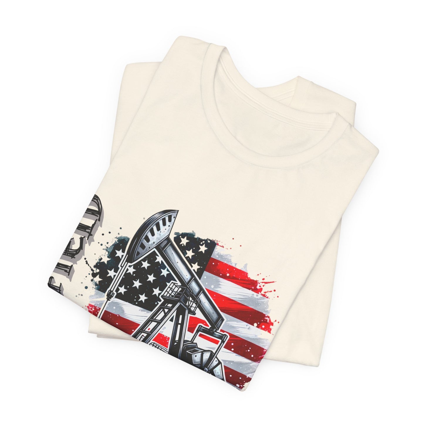 Oilfield USA Flag T-Shirt – American Oil Rig Graphic Tee