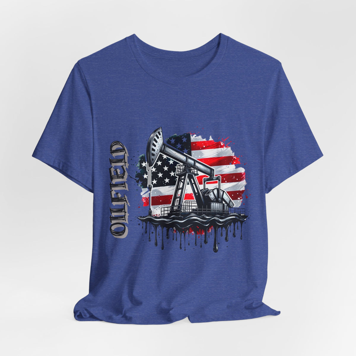 Oilfield USA Flag T-Shirt – American Oil Rig Graphic Tee