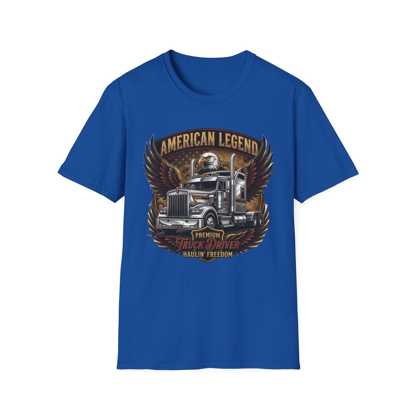 American Legend Trucking T‑Shirt — Eagle & Semi Truck Graphic