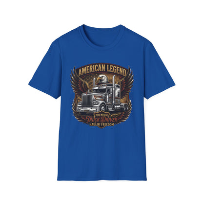 American Legend Trucking T‑Shirt — Eagle & Semi Truck Graphic