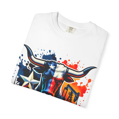 Drill Texas Bull T-Shirt — Patriotic Oilfield Graphic Tee