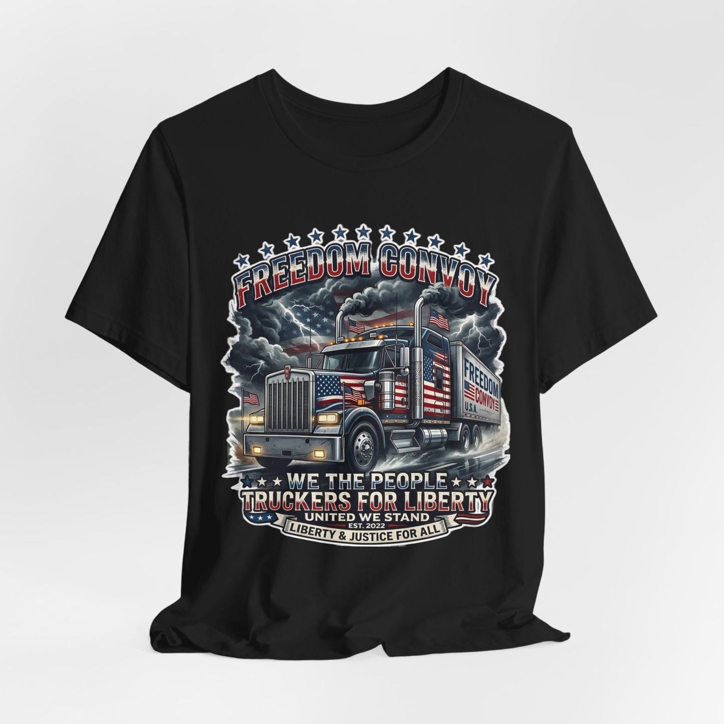 Patriotic Big Rig T-Shirt — "Freedom Convoy: We the People" Graphic Tee