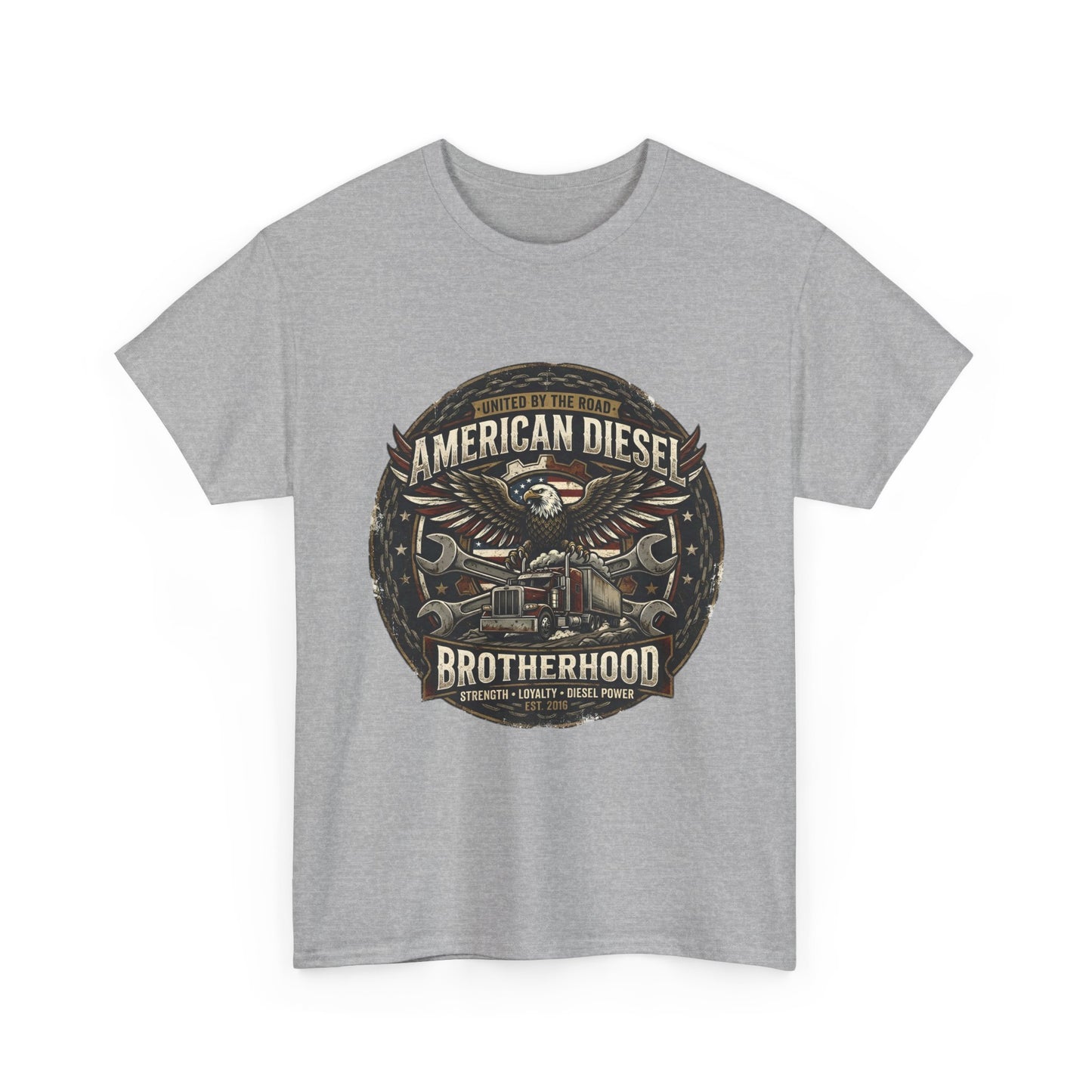 American Diesel Brotherhood T‑Shirt — Vintage Engine Mechanics Tee