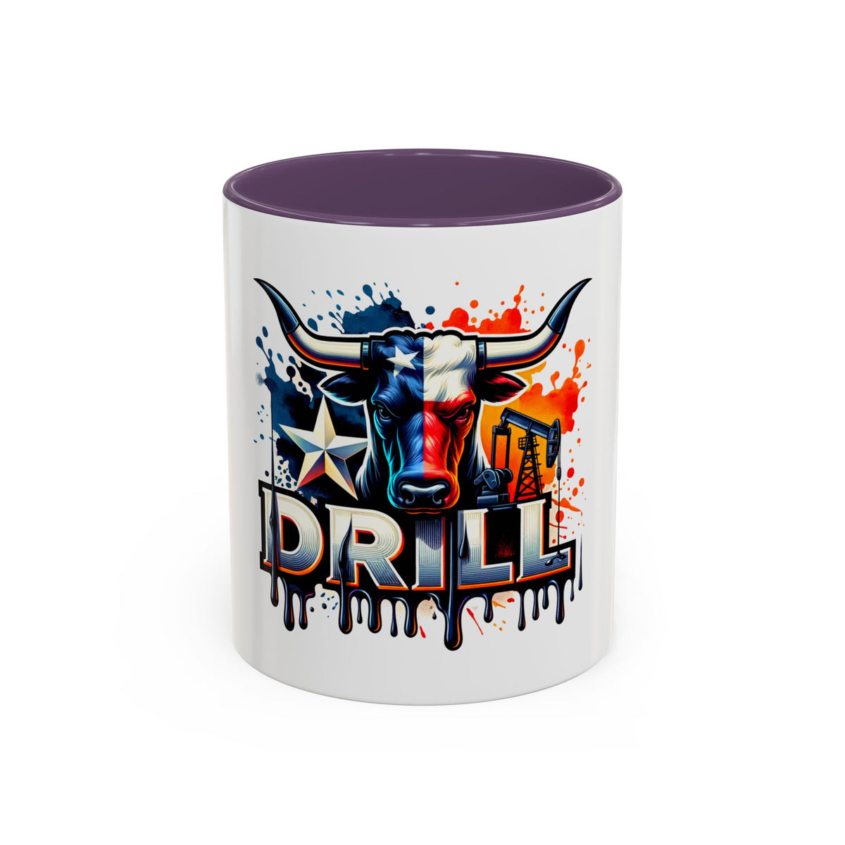 Drill Texas Bull Accent Coffee Mug – Oilfield Patriot 11/15oz