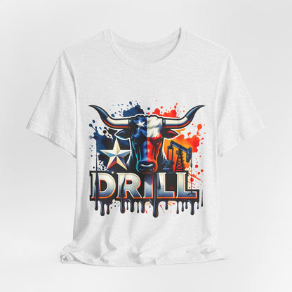 Drill Texas Bull Graphic Tee — American Flag Oilfield Design