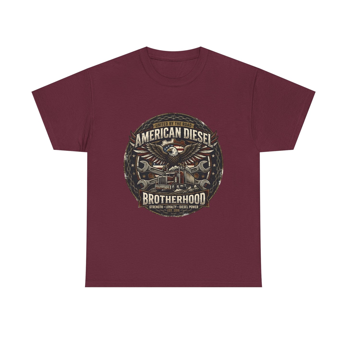 American Diesel Brotherhood T‑Shirt — Vintage Engine Mechanics Tee