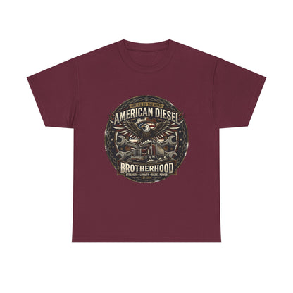 American Diesel Brotherhood T‑Shirt — Vintage Engine Mechanics Tee