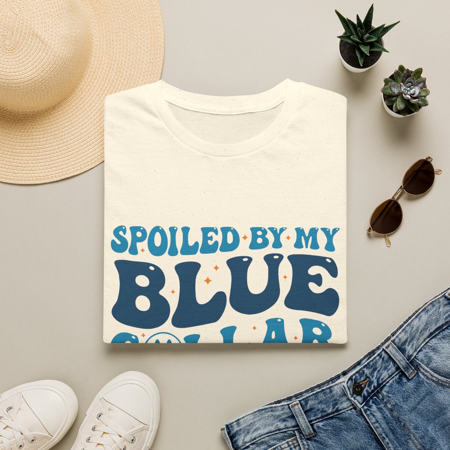 Blue Collar Man T‑Shirt — "Spoiled by My Blue Collar Man" Graphic Tee