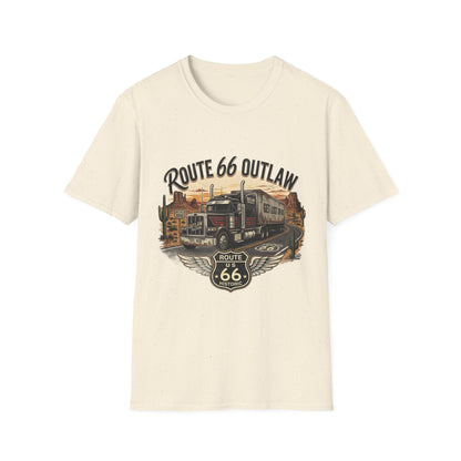 Route 66 Outlaw Trucker T-Shirt — Vintage Road Trip Tee