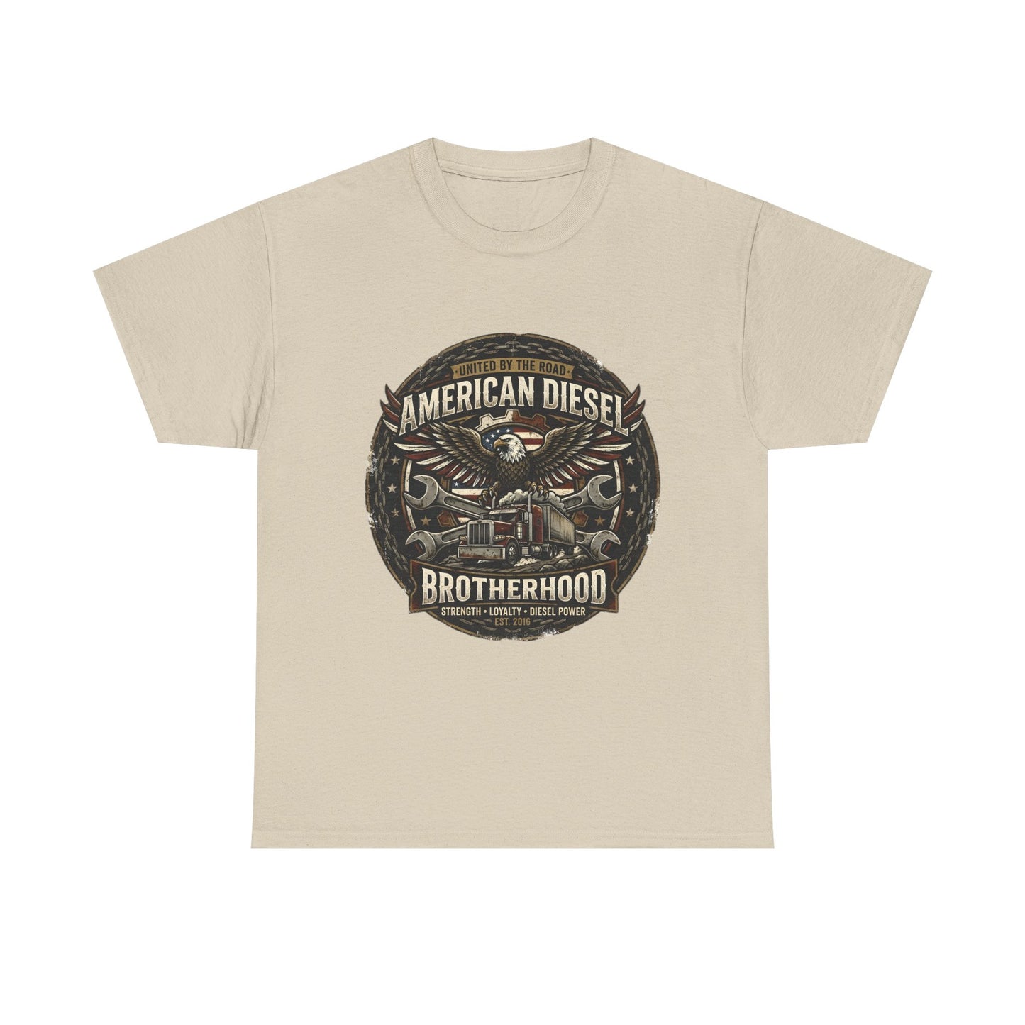 American Diesel Brotherhood T‑Shirt — Vintage Engine Mechanics Tee