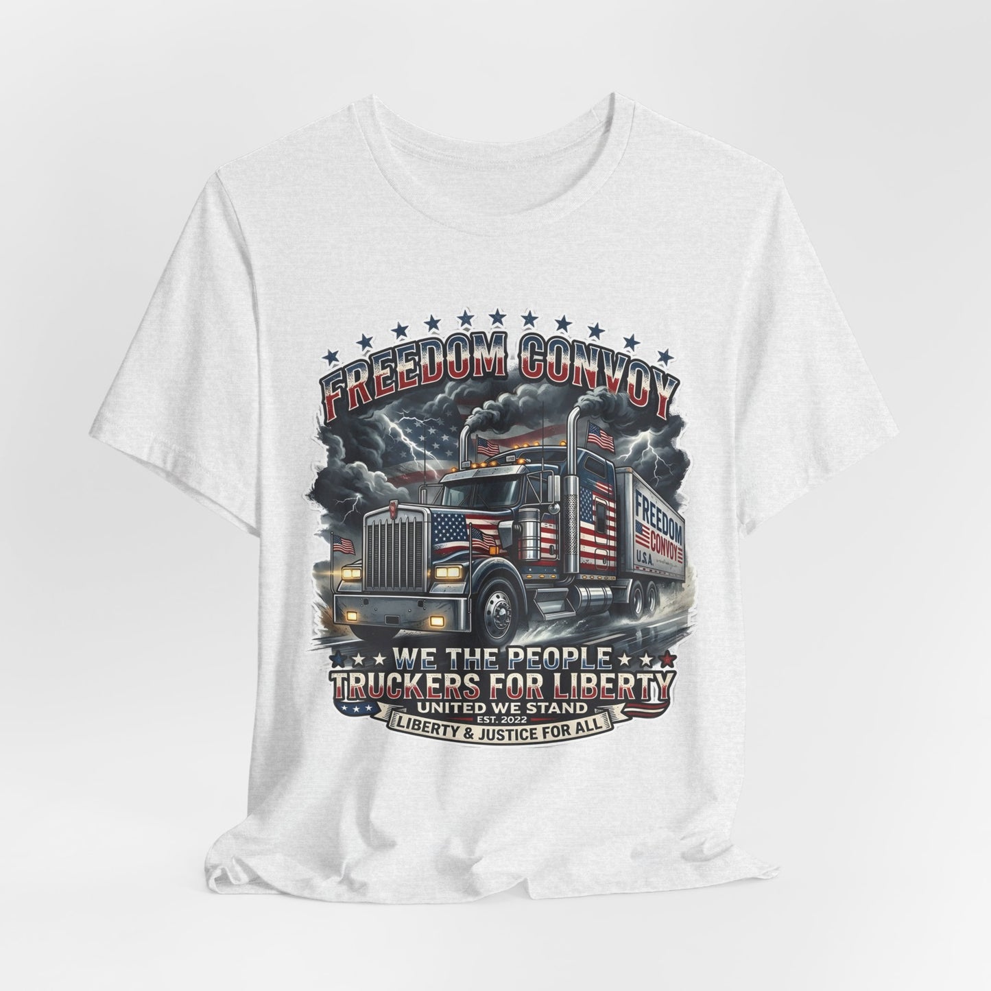 Patriotic Big Rig T-Shirt — "Freedom Convoy: We the People" Graphic Tee