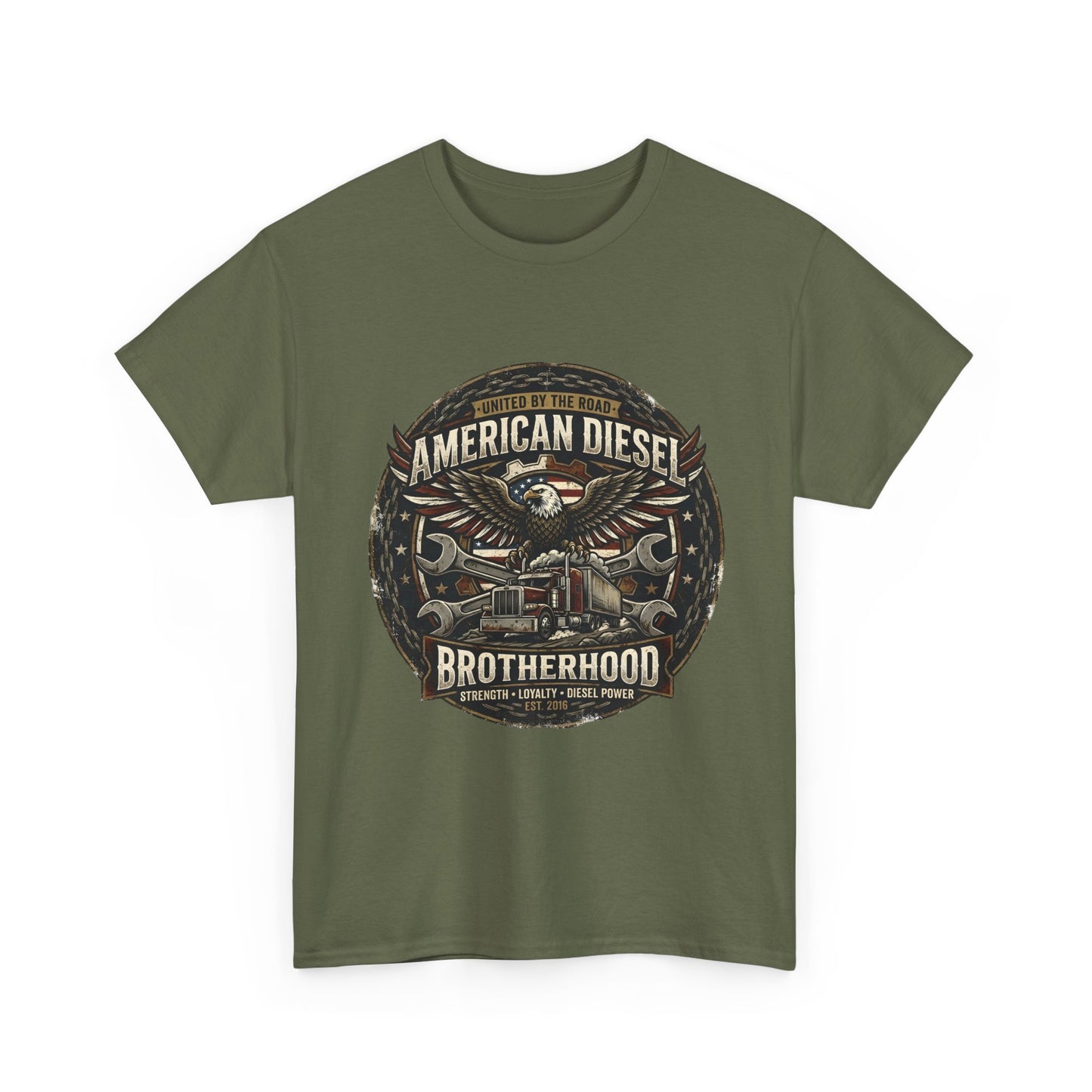 American Diesel Brotherhood T‑Shirt — Vintage Engine Mechanics Tee