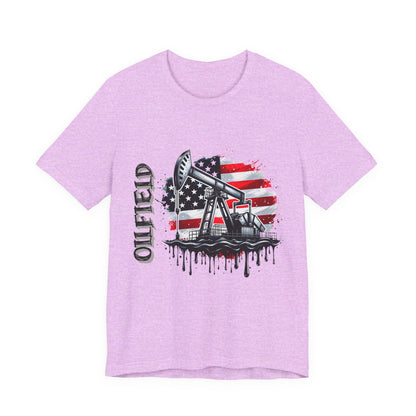 Oilfield USA Flag T-Shirt – American Oil Rig Graphic Tee