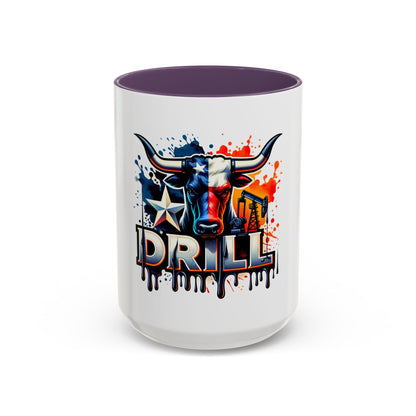 Drill Texas Bull Accent Coffee Mug – Oilfield Patriot 11/15oz