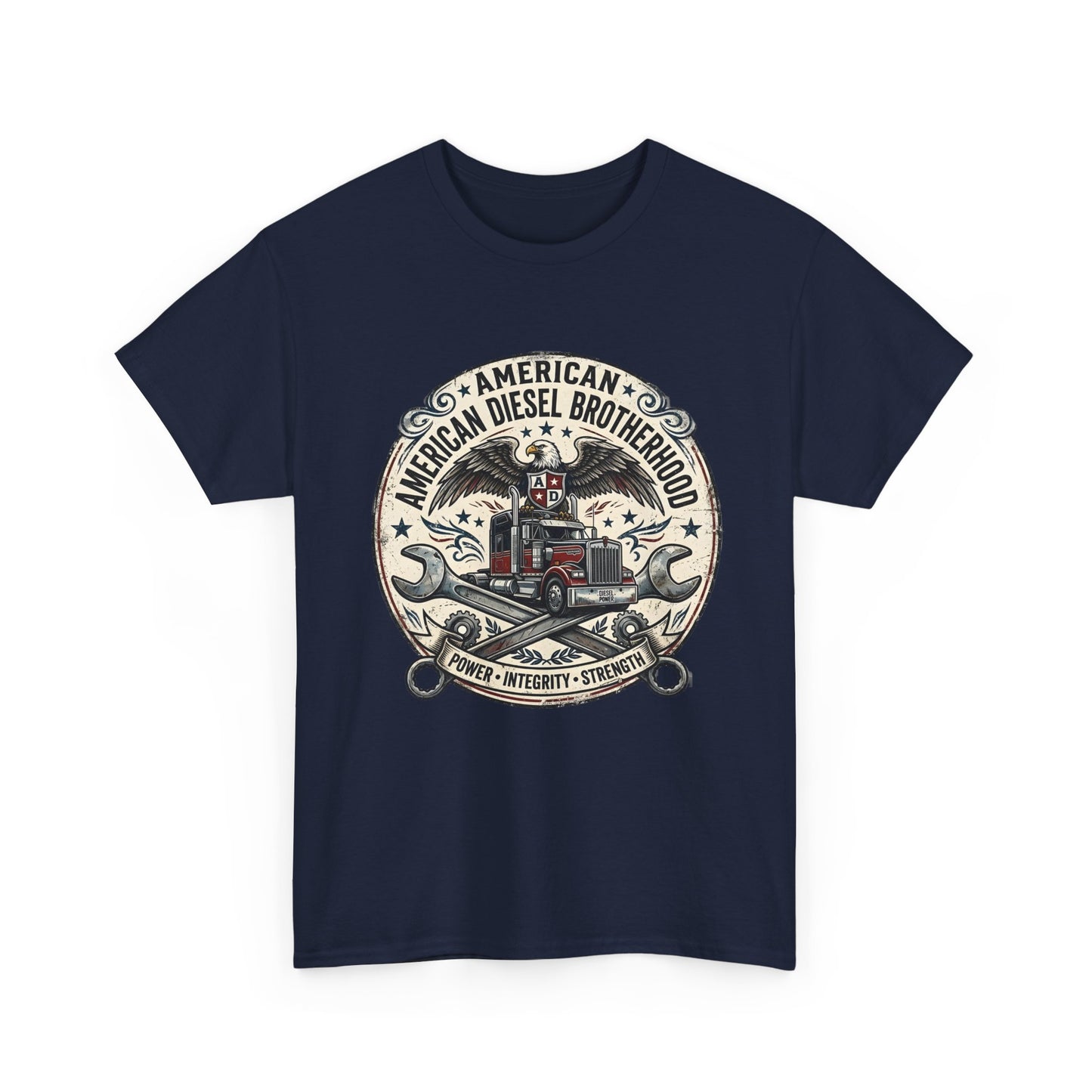 American Diesel Brotherhood T-Shirt — Vintage Trucker Mechanics Tee