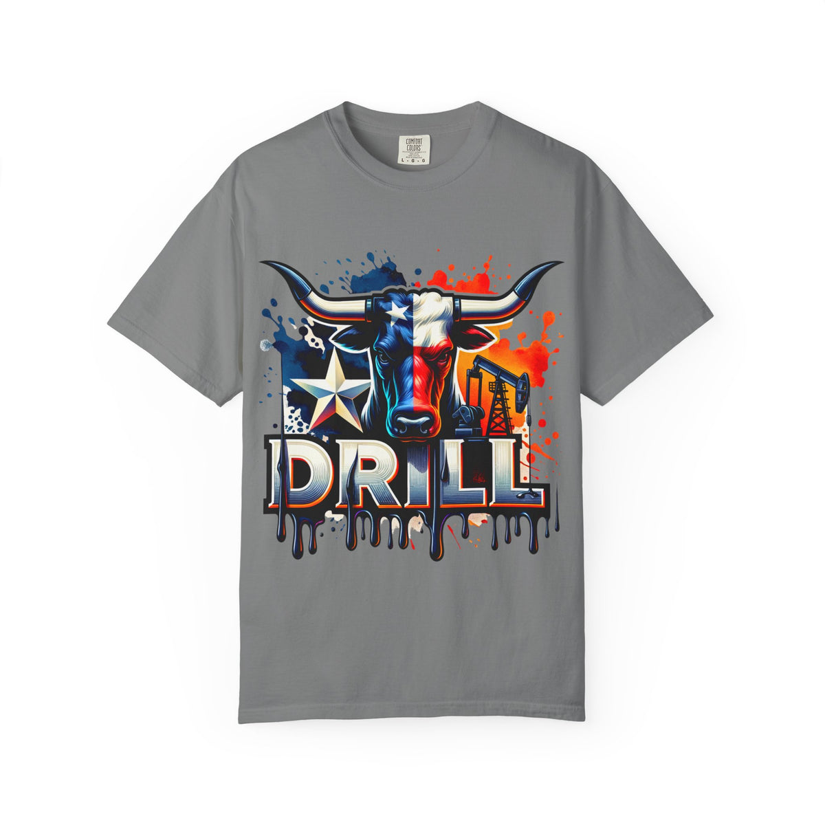Drill Texas Bull T-Shirt — Patriotic Oilfield Graphic Tee