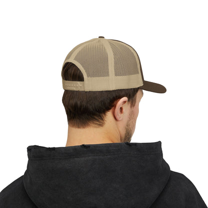 Trucker Cap — 'Drill' American Flag Skull Snapback