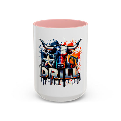 Drill Texas Bull Accent Coffee Mug – Oilfield Patriot 11/15oz