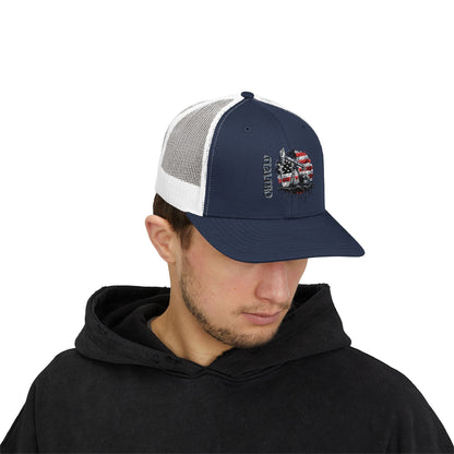 American Flag Firefighter Helmet Snapback Trucker Cap