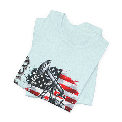 Oilfield USA Flag T-Shirt – American Oil Rig Graphic Tee