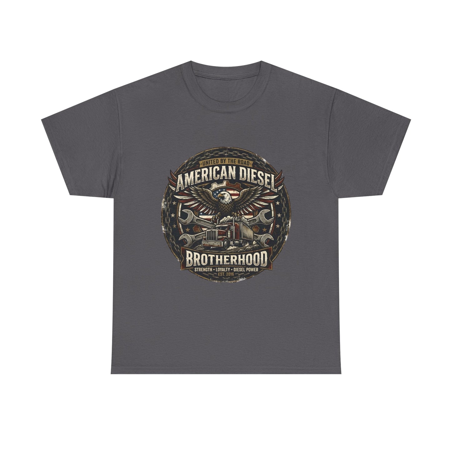 American Diesel Brotherhood T‑Shirt — Vintage Engine Mechanics Tee