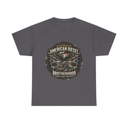 American Diesel Brotherhood T‑Shirt — Vintage Engine Mechanics Tee