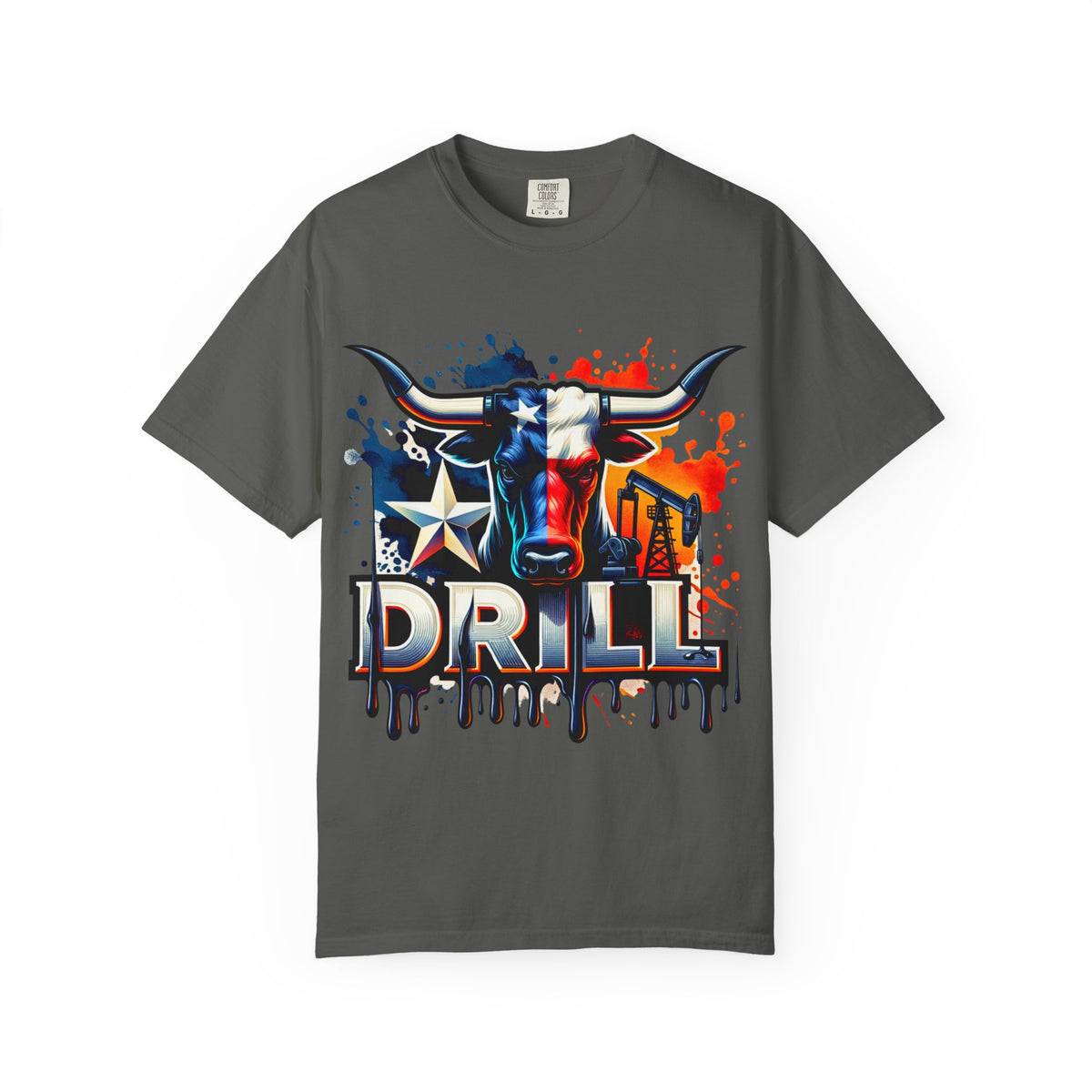 Drill Texas Bull T-Shirt — Patriotic Oilfield Graphic Tee