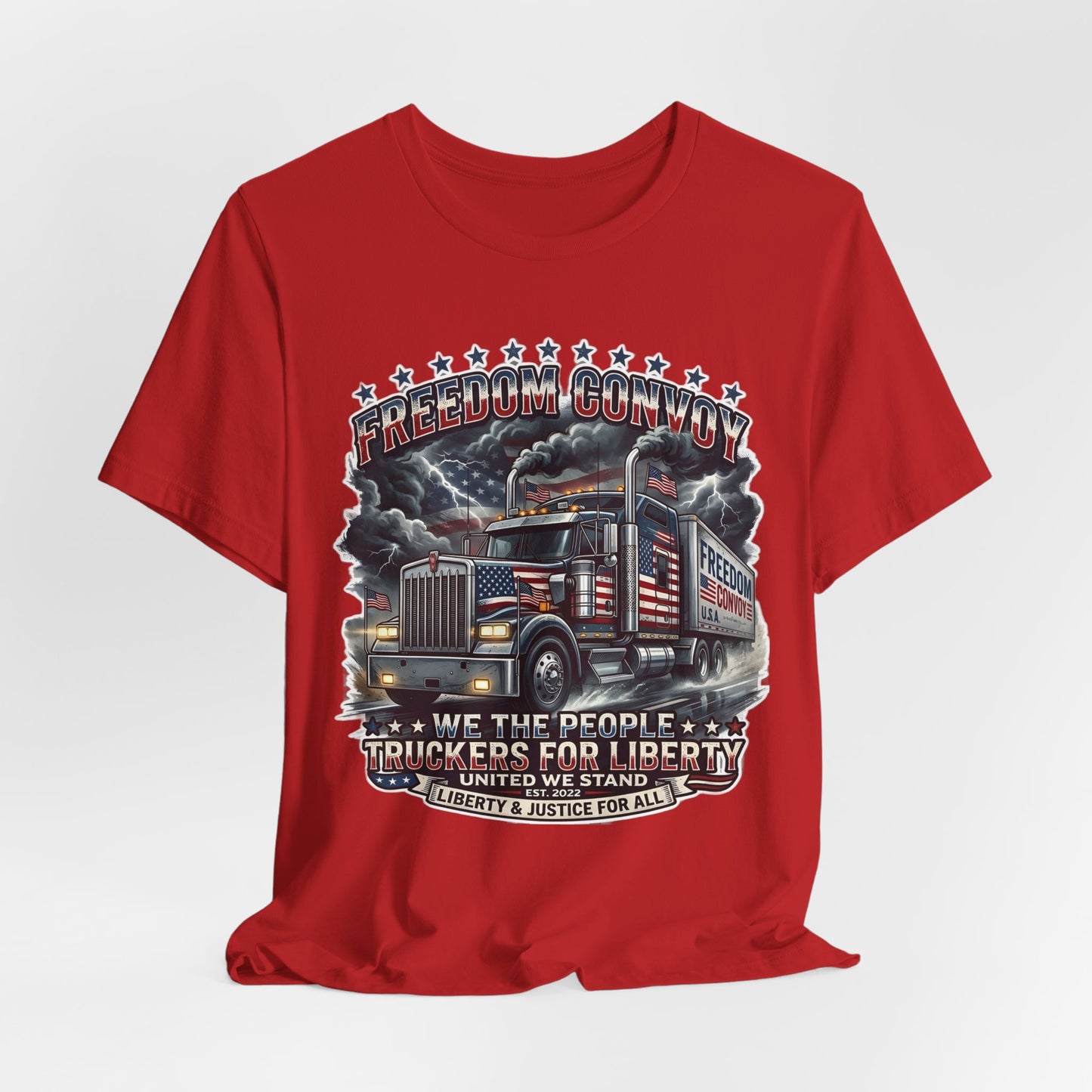 Patriotic Big Rig T-Shirt — "Freedom Convoy: We the People" Graphic Tee