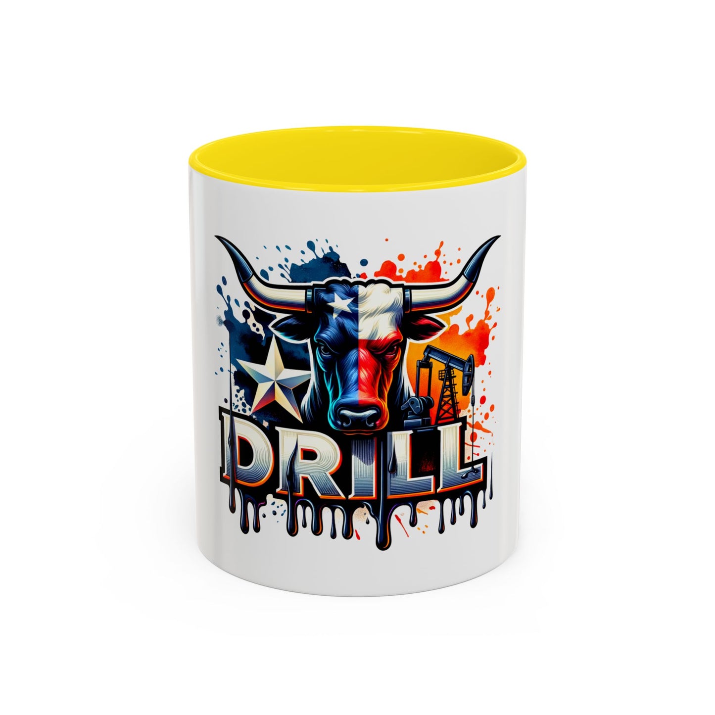 Drill Texas Bull Accent Coffee Mug – Oilfield Patriot 11/15oz