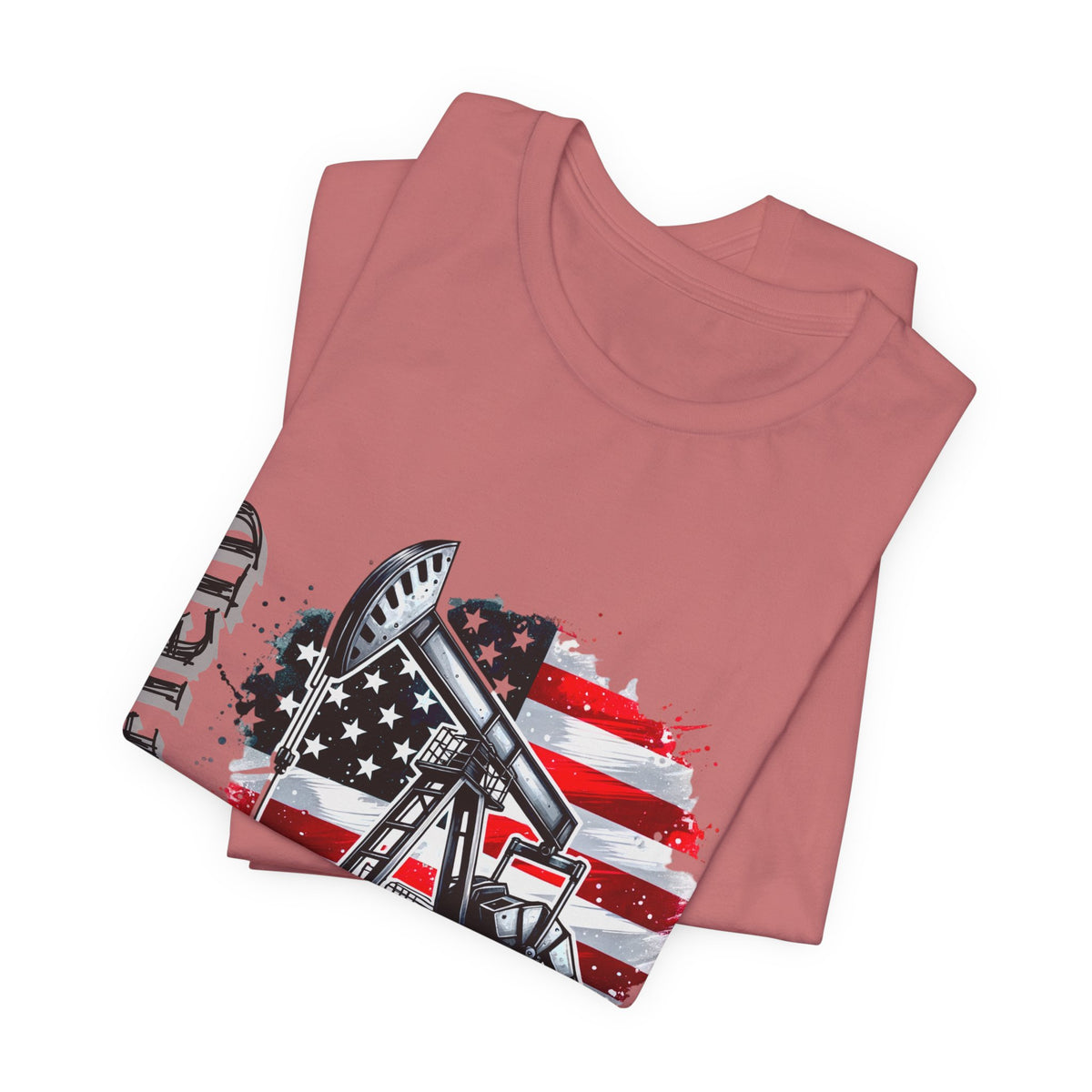 Oilfield USA Flag T-Shirt – American Oil Rig Graphic Tee