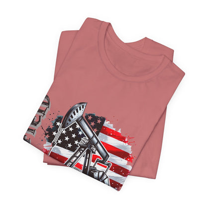Oilfield USA Flag T-Shirt – American Oil Rig Graphic Tee