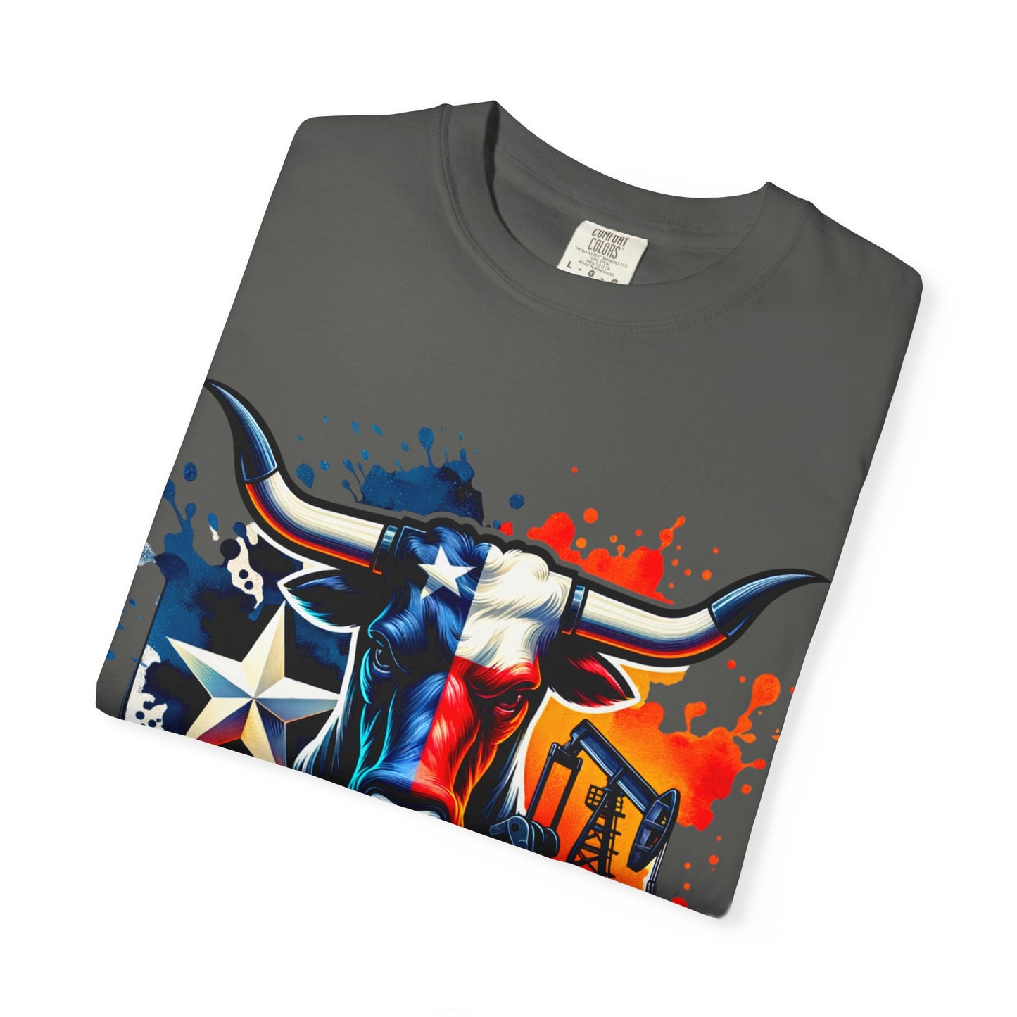 Drill Texas Bull T-Shirt — Patriotic Oilfield Graphic Tee